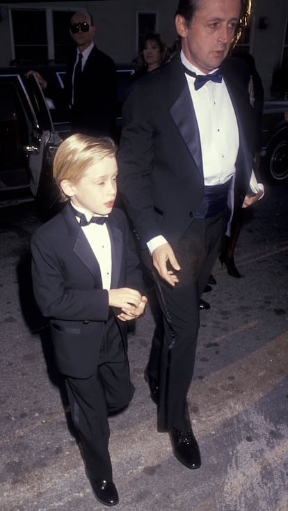 Macaulay Culkin y su padre, Kit Culkin en 1993.