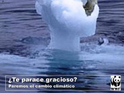<b>ONG WWF.</b> "¿Te parece gracioso? Paremos el cambio climático". Agencia desconocida.