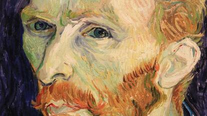 Detalhe de um autorretrato de Van Gogh.