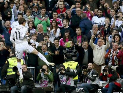 Bale celebra el seu gol contra l'Espanyol.
