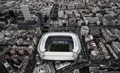 Vista aérea del Santiago Bernabéu.