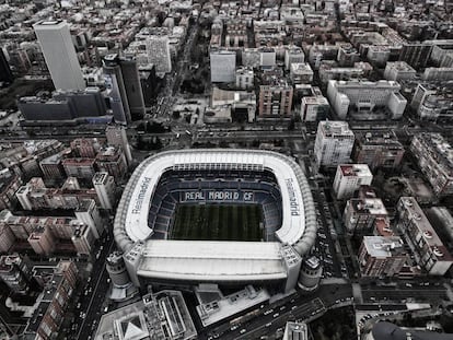 Vista aérea del Santiago Bernabéu.