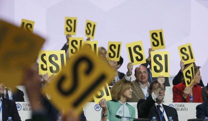 Una de las votaciones en el 18&ordm; congreso del PP. 