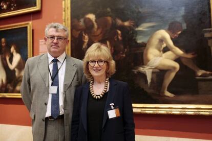 Miguel Falomir, director adjunto de Conservación e Investigación del Prado, y Elizabeth Crooper, directora de la Cátedra 2015.