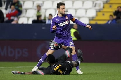 Sergio García, en el partido frente al Málaga. 