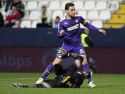 Sergio García, en el partido frente al Málaga. 