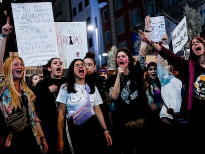 Manifestación por el Día de la Mujer, el 8 de marzo de 2020 en Madrid.