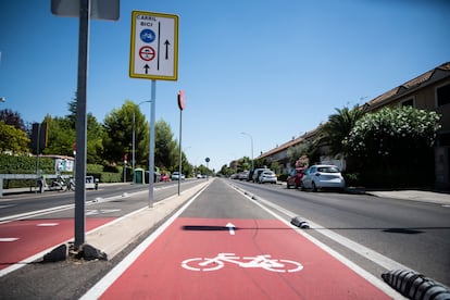 Carril bici en Rivas.
