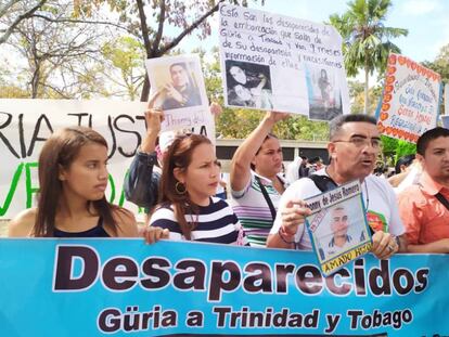 La protesta de los familiares de desaparecidos, en Caracas. 