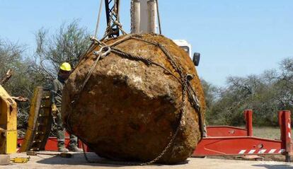 Imagen del segundo meteorito más grande del mundo, hallado en Argentina.