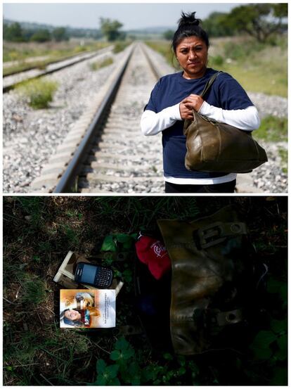 La guatemalteca Jennifer Méndez, 27 años, intenta coger un tren rumbo a la frontera de México y Estados Unidos, en Huehuetoca, cerca de la ciudad de México. Las posesiones de Méndez son: un libro, un teléfono móvil y una cartera. Es cirujana y vino de Guatemala con el sueño de estudiar en Estados Unidos.