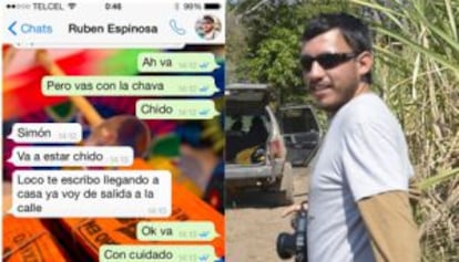 Una captura de la conversación del Espinosa (a la izquierda) con su amigo.