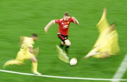 Scott McTominay del Manchester United en acción durante la final de la UEFA Europa League entre el Villarreal CF y el Manchester United en Gdansk.