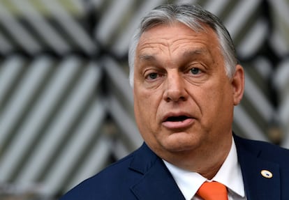 El primer ministro húngaro, Viktor Orbán, durante la cumbre de la Unión Europea en Bruselas el 24 de junio.