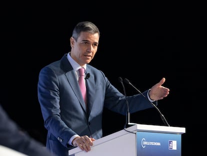 Pedro Sánchez, este martes en el palacio de congresos de Cataluña, en Barcelona.