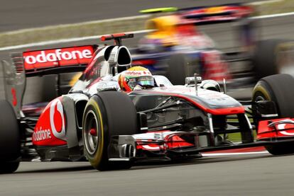 El ganador, Lewis Hamilton, durante la carrera en el Gran Premio de Alemania