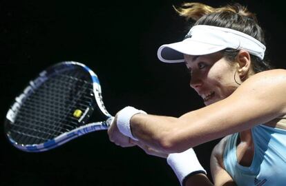 Muguruza, durante un partido en el Masters de Singapur.