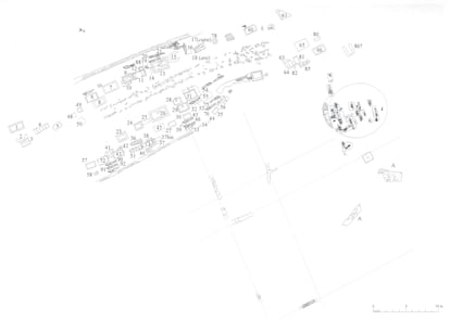 Plano de la necrópolis barcelonesa de Vila de Madrid.