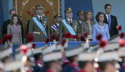 Los Reyes, los Príncipes de Asturias y los duques de Palma, en el palco.