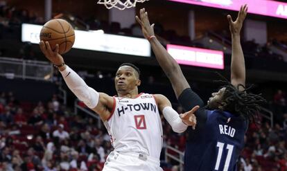 Russell Westbrook, en el duelo entre Houston Rockets y Minnesota Timberwolves