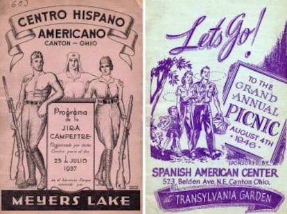 The 1937 and 1946 programs for the annual picnic, organized by the American Hispanic Center in Canton, Ohio.