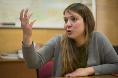 La cuarta teniente de alcaldesa de Barcelona, Janet Sanz, durante la entrevista.