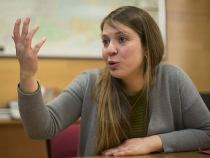 La cuarta teniente de alcaldesa de Barcelona, Janet Sanz, durante la entrevista.