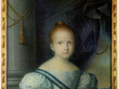 Retrato de Isabel II, de Luis Cruz y Rios fechado en 1836, una de las miniaturas del legado suizo que ha sido subastada.