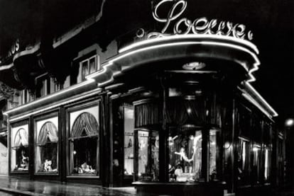 Escaparate de la tienda de la Gran Vía en los años cincuenta.