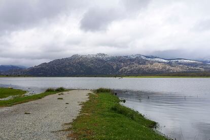 Aspecto del embalse de Santillana, en Manzanares el Real, el 1 de abril.