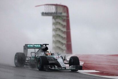 El Mercedes de Hamilton, en Austin.