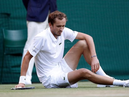 Daniil Medvedev, durante un partido de la última edición en Wimbledon.