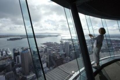 Panorámica desde la plataforma-mirador de la Sky Tower de Auckland, en Nueva Zelanda.