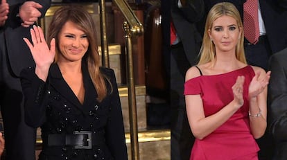 Melania Trump y, a la derecha, Ivanka Trump el martes, 28 de febrero de 2017, en el Congreso de Estados Unidos.
