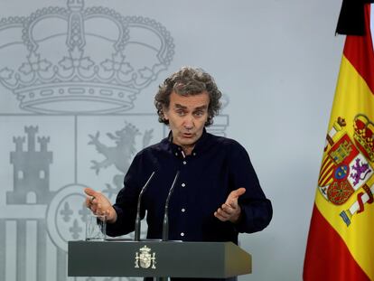 El director del Centro de Coordinación de Alertas y Emergencias Sanitarias, Fernando Simón, este jueves durante una rueda de prensa.