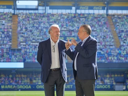 Vicente del Bosque y Fernando Roig, en La Cerámica.