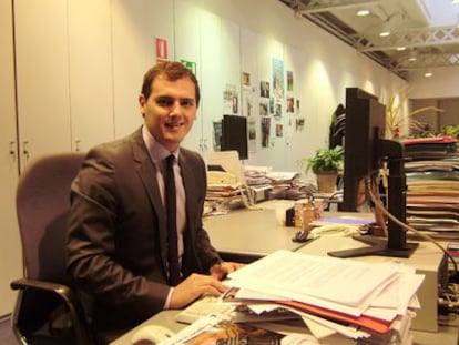 Albert Rivera, líder de Ciutadans, en la sede de EL PAÍS en Barcelona.