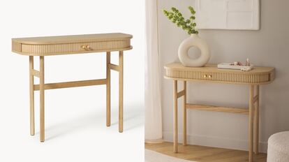 Este tipo de mobiliario queda genial en cualquier estancia: nos referimos a una consola fabricada en madera.