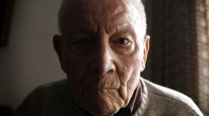 Antonio Ballesta, superviviente español del campo de exterminio nazi de Mauthausen, en una entrevista e 2013.