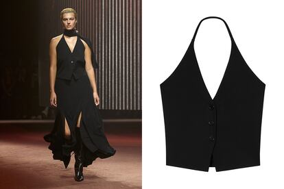 El chaleco ‘halter’ es perfecto para looks festivos.