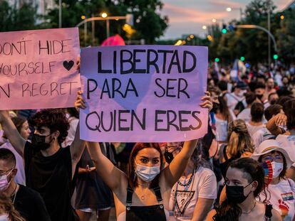 Manifestacion del Orgullo LGTBI en Madrid, en julio de 2021.