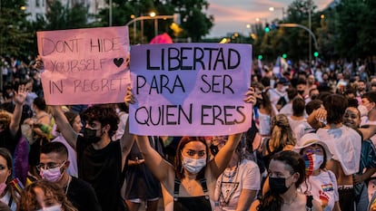 Manifestación del Orgullo LGTBI en Madrid, en julio.