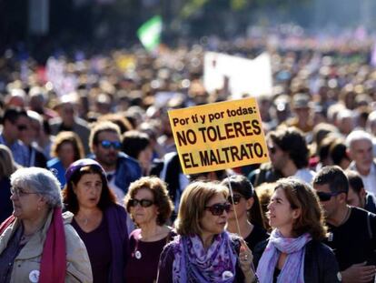 Manifestación en Madrid contra la Violencia Machista.