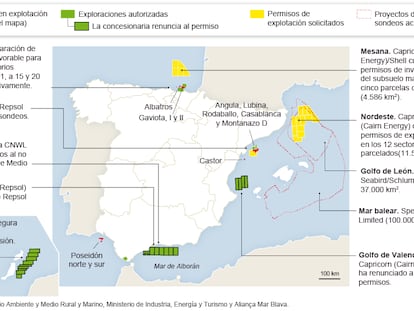 Explotación marina de hidrocarburos y proyectos de exploración