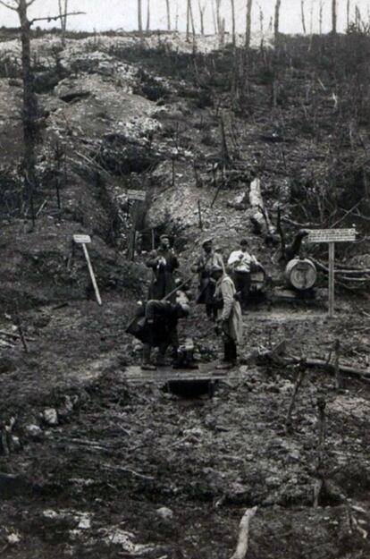 La franja, relativamente estrecha, en la que se desarrollaron los combates de la guerra de trincheras quedó desolada. La artillería, los lanzallamas y el gas venenoso contribuyeron a que, en amplios fragmentos del frente, no quedase nada vivo o en pie. Félix Jean Bonnefond, del 366 Batallón de Infantería francés, registró la destrucción del frente en sus fotografías.