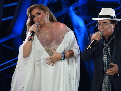 Romina y Al Bano, en el Festival de San Remo 2020, el miércoles. 