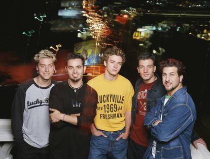 La 'boy band' NSYNC en 2001. De izquierda a derecha: Lance Bass, Chris Kirkpatrick, Justin Timberlake, JC Chasez y Joey Fatone. 
