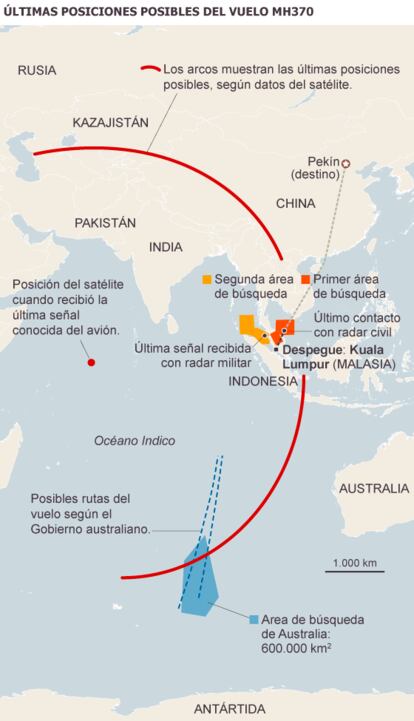 Fuentes: Reuters, Gobierno de Malasia, Australian Maritime Safety Authority.