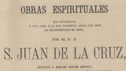 Portada de 'Obras espirituales' de San Juan de la Cruz