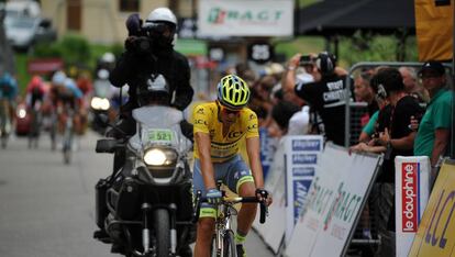 Contador, en la quinta etapa del Dauphin&eacute;.